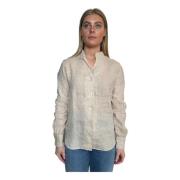 Beige Linnen Overhemd Bagutta , Beige , Dames