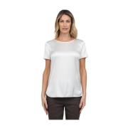 Zijden Stretch T-shirt Max Mara , White , Dames