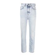 80's Cropped Jeans Lichtblauw Saint Laurent , Blue , Dames