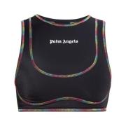 Crop top met pailletten Palm Angels , Black , Dames