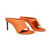 Pre-owned Leather heels Jacquemus Pre-owned , Orange , Dames