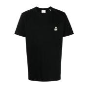 Zwart Katoenen Jersey Logo Print T-shirt Isabel Marant , Black , Heren