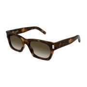 New Wave Rechthoekige Zonnebril Saint Laurent , Brown , Unisex