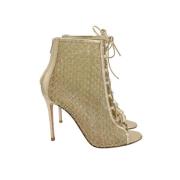 Pre-owned Leather boots Gianvito Rossi Pre-owned , Yellow , Dames