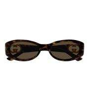 Vintage Amandelvormige Zonnebril Gg1660S Gucci , Brown , Unisex