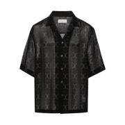 Geometrisch Print Overhemd Dries Van Noten , Black , Heren