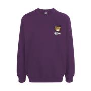Katoen Merk Print Sweatshirt Moschino , Purple , Dames