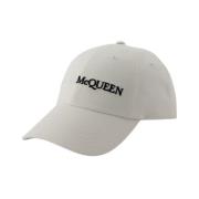 Witte Katoenen Logo Pet Alexander McQueen , White , Heren