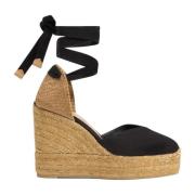 Wig Platform Espadrilles Castañer , Black , Dames