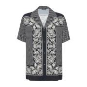 Zwart Kleurblok Paisley Print Shirt Balmain , Black , Heren