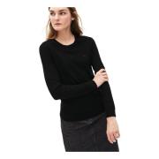 Zwarte Sweatshirt Damesmode Lacoste , Black , Dames