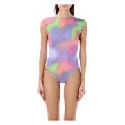 Blurred Print Body Swimsuit Emporio Armani , Multicolor , Dames