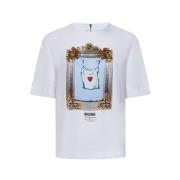 Witte Sweatshirt Ss24 Stijlvolle Rits Moschino , White , Dames