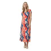 Zomer V-hals Jurk met Print La Fée Maraboutée , Multicolor , Dames