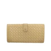 Pre-owned Leather wallets Bottega Veneta Vintage , Beige , Dames