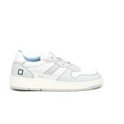 Wit en Blauw Leren Sneakers D.a.t.e. , White , Heren