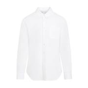 Witte Katoenen Overhemd Button-Down Kraag Berluti , White , Heren