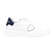 Witte Leren Blauwe Sneakers Philippe Model , White , Heren