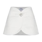 Witte Twill Mini Rok Gesp Zakken Courrèges , White , Dames