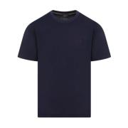 Blauw Katoenen T-shirt met Logo Brioni , Blue , Heren