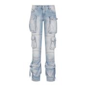 Blauwe Denim Lange Broek The Attico , Blue , Dames