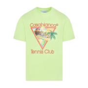 Groen Grafisch Logo Katoenen T-shirt Casablanca , Green , Heren