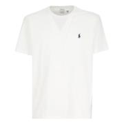 Witte Katoenen T-shirt met Geborduurde Pony Ralph Lauren , White , Her...