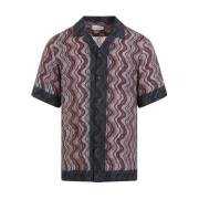 Geometrische Print Roze & Paarse Shirt Dries Van Noten , Multicolor , ...