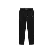 Zijdezachte Track Broek met Suit Style Plooi Les Deux , Black , Heren