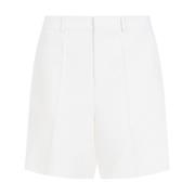 Neutrale Wol Zijden Shorts Regular Fit Valentino , White , Heren
