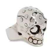 Metallic Skull Ring Alexander McQueen , Gray , Heren