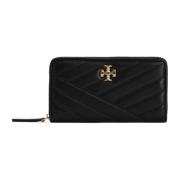 Zwarte Matelasse Kira Chevron Ritsportemonnee Tory Burch , Black , Dam...