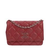 Pre-owned Leather chanel-bags Chanel Vintage , Red , Dames