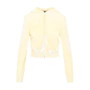 Chenille Zip-Up Hoodie Geel & Oranje Balenciaga , Yellow , Dames