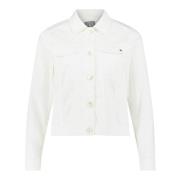 Stijlvolle Kraag Denim Jack Betty & Co , White , Dames