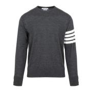 Grijze Wol 4-Bar Sweater Thom Browne , Gray , Heren