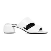 Witte Leren Sandalen Open Teen Hakken Sergio Rossi , White , Dames