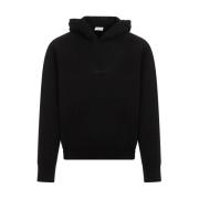 Zwarte Katoenen Hoodie Sweatshirt Saint Laurent , Black , Heren