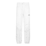 Witte Cracked Dye Logo Sweatpants Amiri , White , Heren