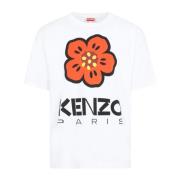 Witte Bloemen T-Shirt Kenzo , White , Heren