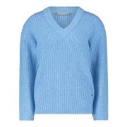 V-hals Gebreide Trui Betty & Co , Blue , Dames