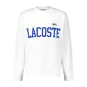 Label Print Crew Neck Sweater Lacoste , White , Heren