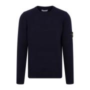 Blauwe Gebreide Crew Neck Sweater Stone Island , Blue , Heren