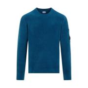 Blauwe Chenille Katoenen Pullover Sweater C.p. Company , Blue , Heren