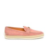 Roze Suède Mocassin met Rubberen Zool Tod's , Pink , Dames