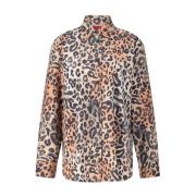 Leopard Print Oversized Boyfriend Blouse Hugo Boss , Multicolor , Dame...