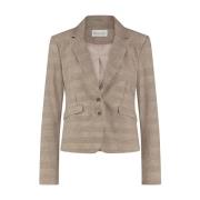 Tijdloze Elegantie Blazer Jane Lushka , Beige , Dames