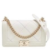 Pre-owned Leather chanel-bags Chanel Vintage , White , Dames