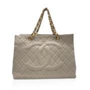 Pre-owned Leather totes Chanel Vintage , Yellow , Dames