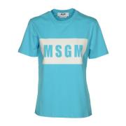 Blauwe T-shirts en Polos Collectie Msgm , Blue , Dames